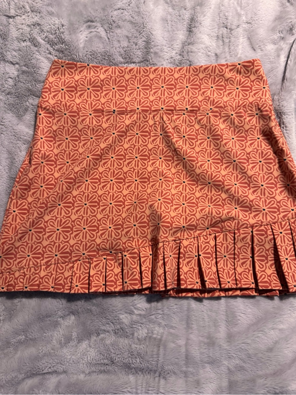 Sigrid Olsen Coral Floral Geo Pleated Mini Skort Sz S